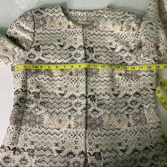 Tahari ASL Open Front Metallic Print Formal Career Jacket size 6P - Picture 9 of 12